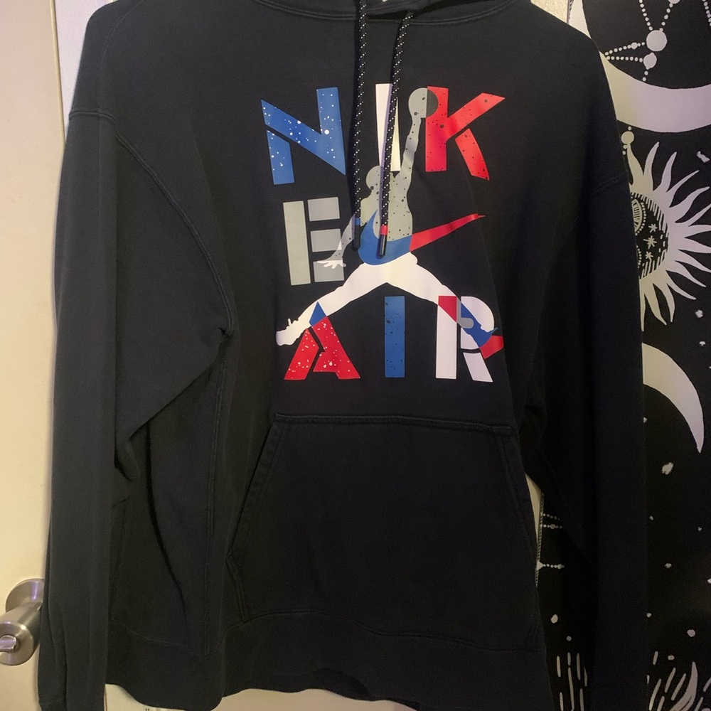 Nike Air Black Hoodie with Multicolor Logo